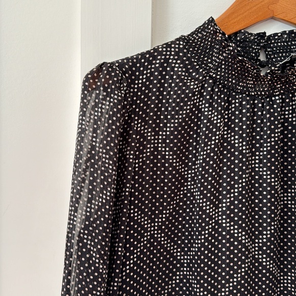 J Crew Ruffle Tiered Black White Mini Dress Size S - Picture 6 of 13